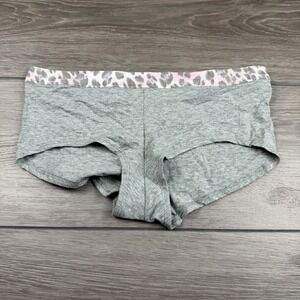 Victorias Secret Women's Cotton Lingerie Boyshort Panties Grey Large New